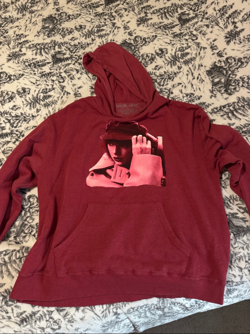 Taylor Swift Maroon Graphic Pullover Hoodie